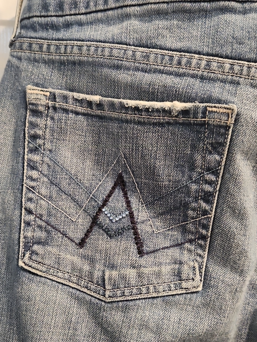 Seven 7 For All Mankind A Pocket With Crystals - Picture 3 of 13